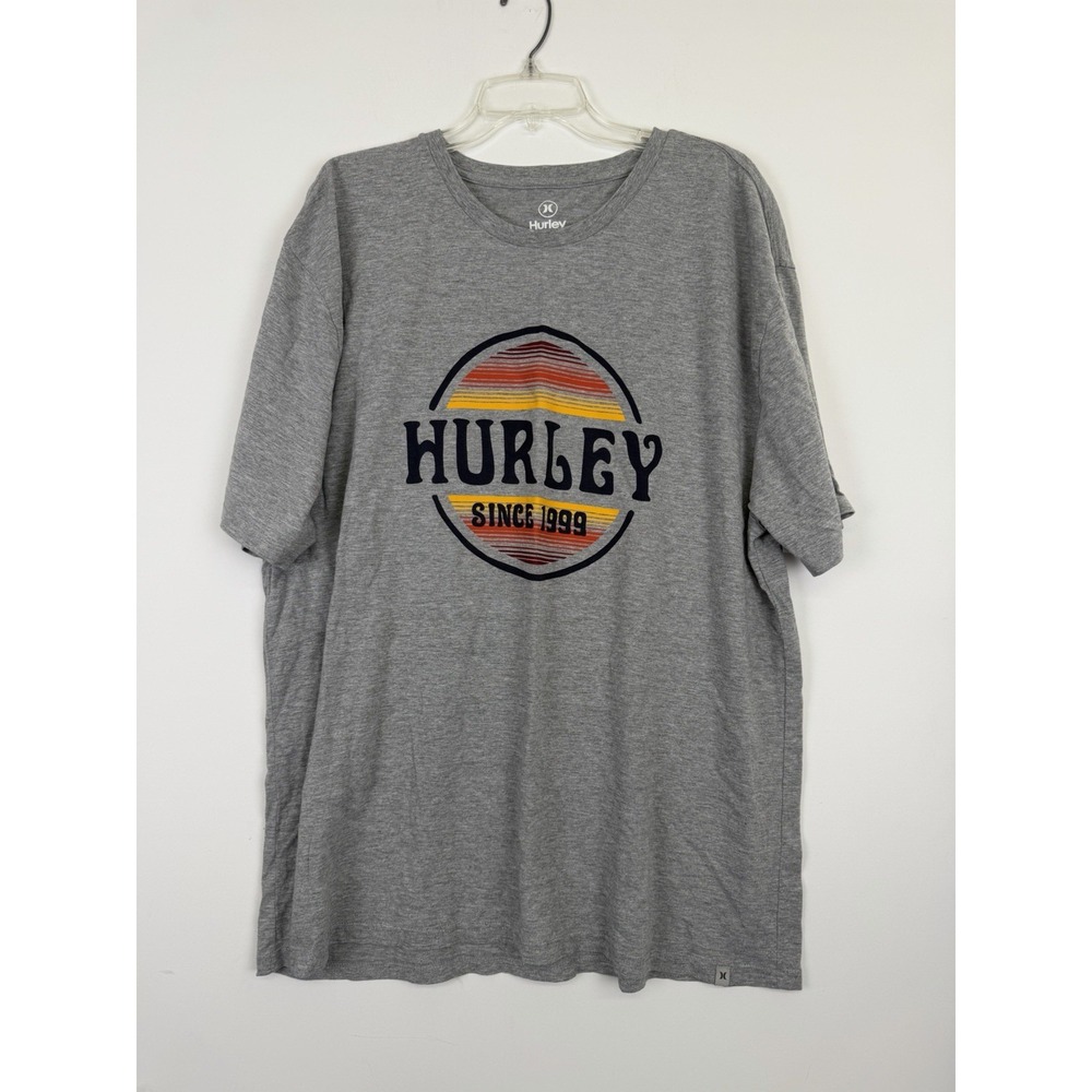 Hurley T-Shirt Men's Size XL Gray Short Sleeve Crew Neck Logo